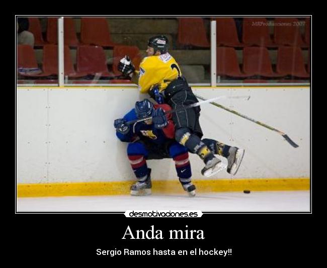 Anda mira - Sergio Ramos hasta en el hockey!!