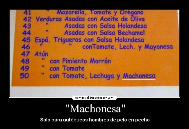 Machonesa - Solo para auténticos hombres de pelo en pecho