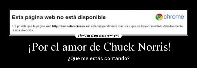¡Por el amor de Chuck Norris! - ¿Qué me estás contando?
