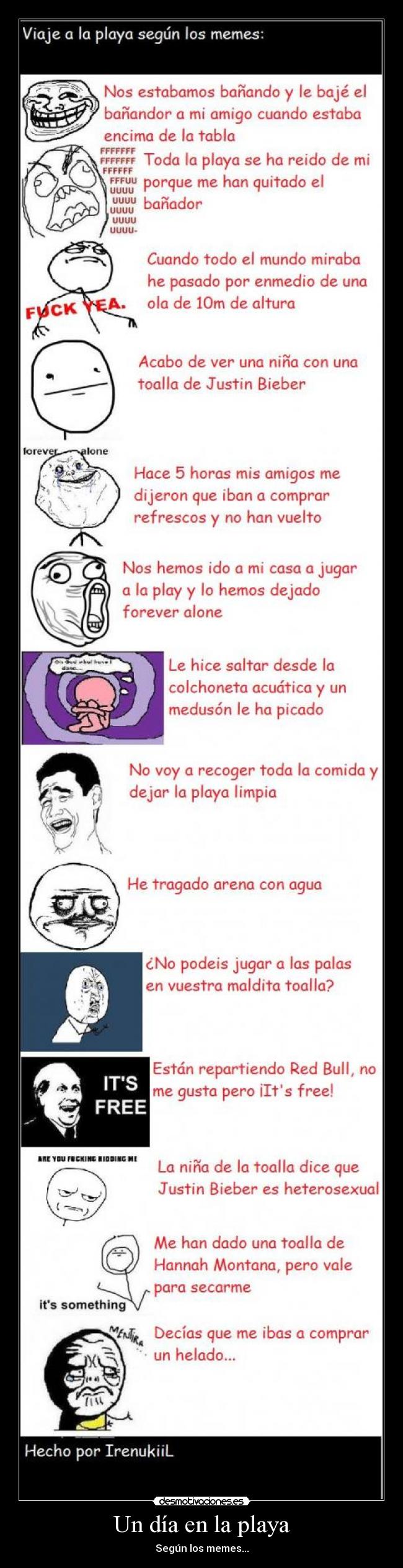 Un día en la playa - Según los memes...