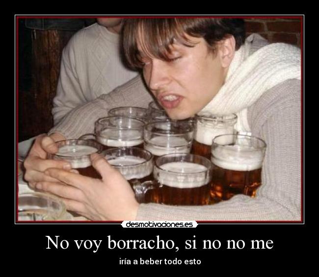 No voy borracho, si no no me - iría a beber todo esto