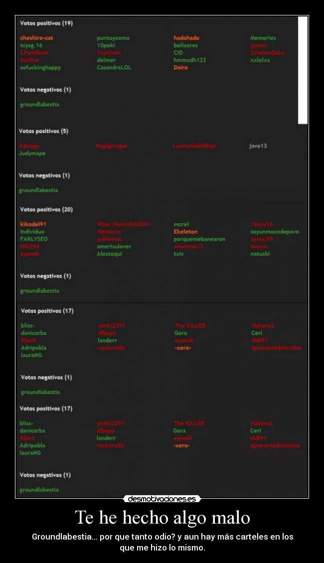 Te he hecho algo malo -