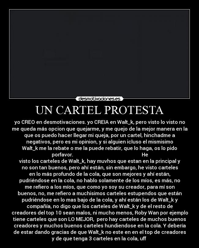 UN CARTEL PROTESTA -