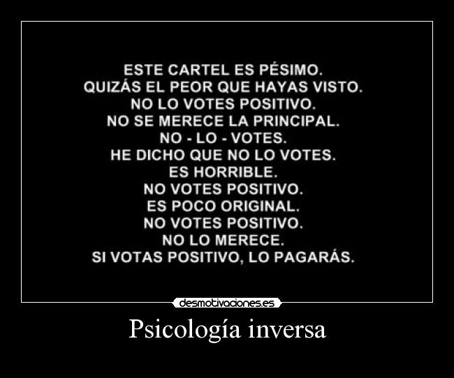Psicología inversa -