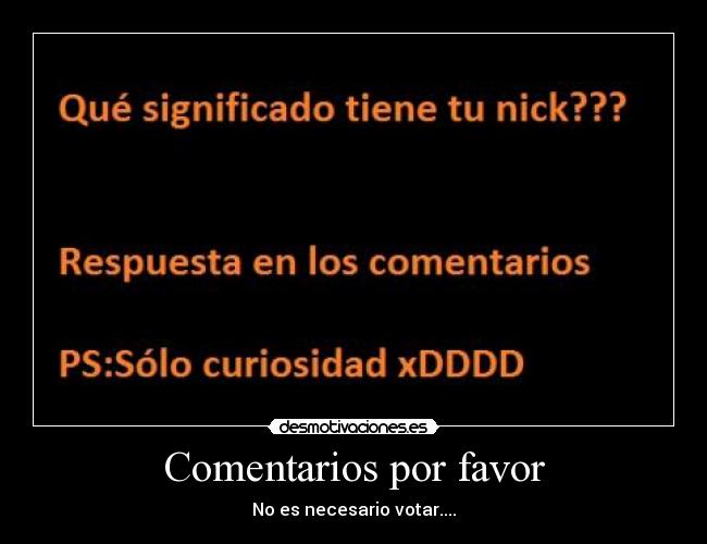 Comentarios por favor - No es necesario votar....