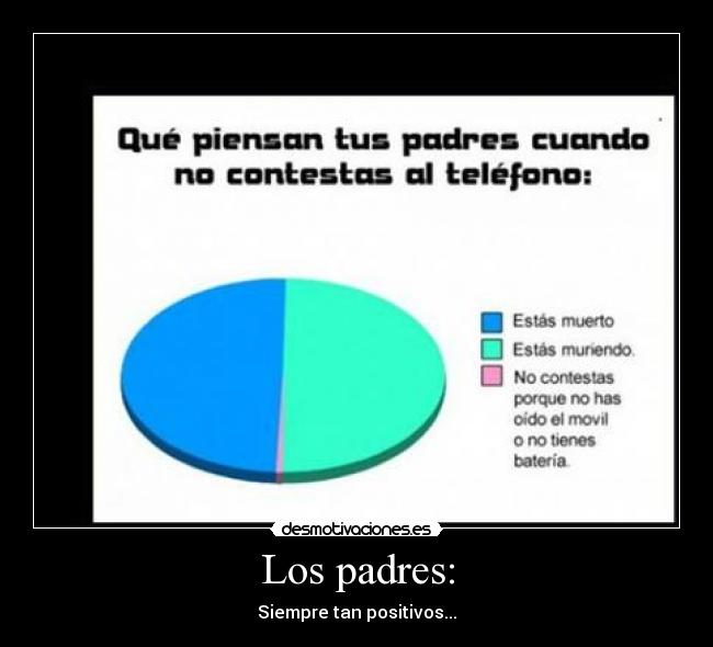 Los padres: - Siempre tan positivos...