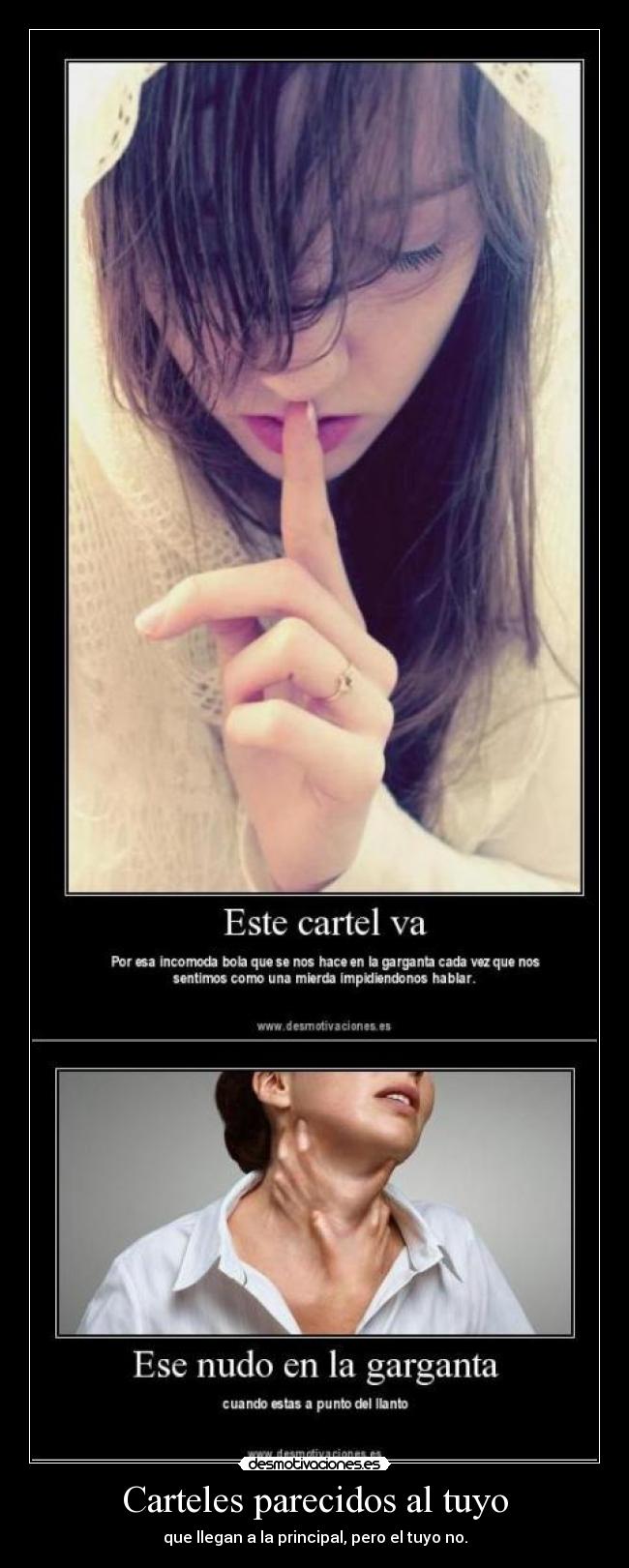 Carteles parecidos al tuyo - que llegan a la principal, pero el tuyo no.