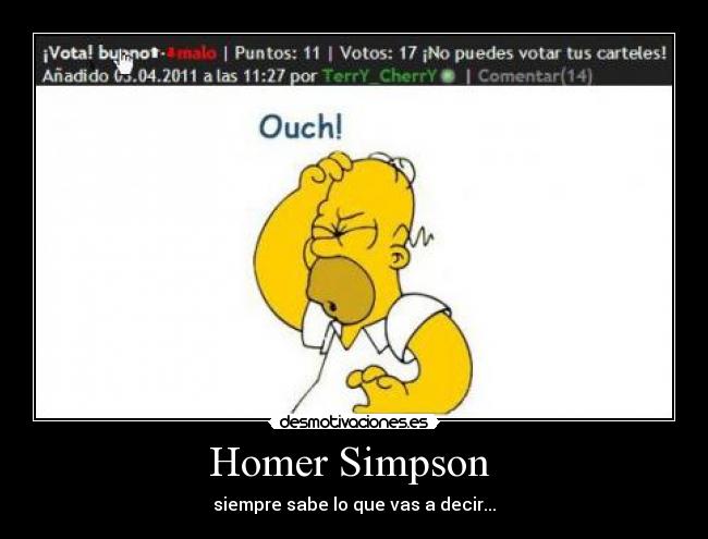 Homer Simpson - siempre sabe lo que vas a decir...