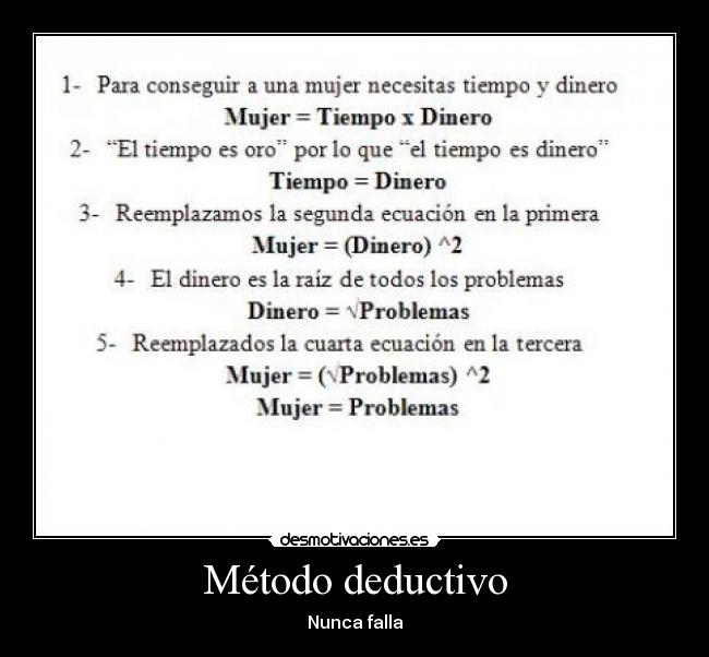 Método deductivo - Nunca falla