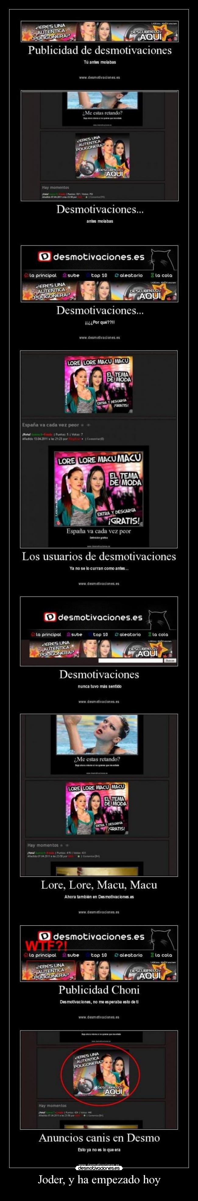 Joder, y ha empezado hoy - 