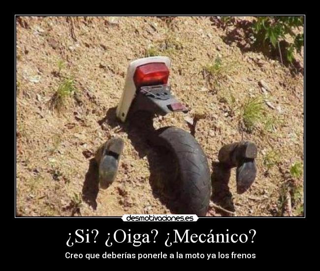 ¿Si? ¿Oiga? ¿Mecánico? -