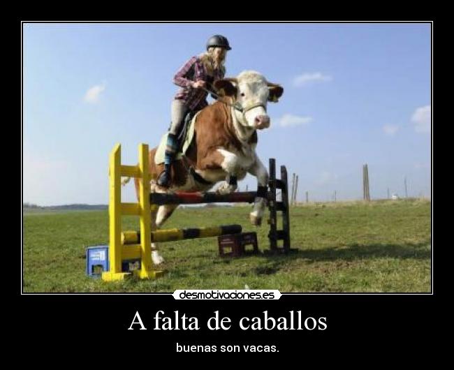 A falta de caballos -