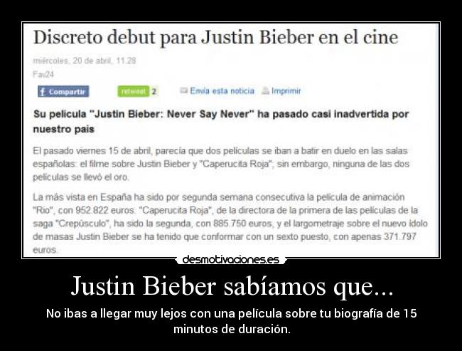 Justin Bieber sabíamos que... - 