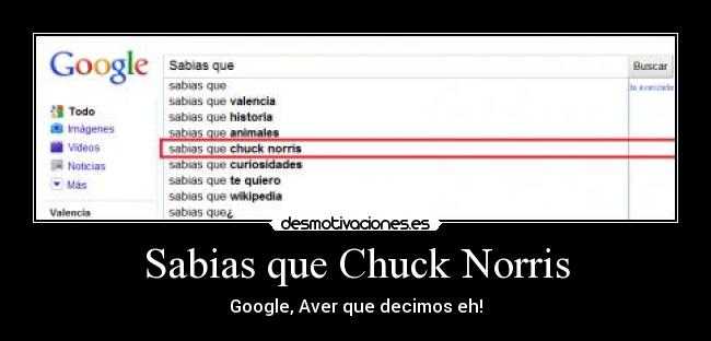 Sabias que Chuck Norris - Google, Aver que decimos eh!