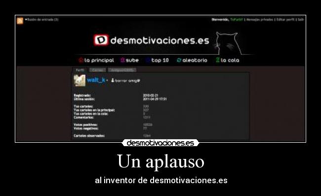 Un aplauso - al inventor de desmotivaciones.es