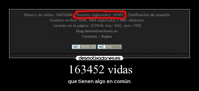 163452 vidas - que tienen algo en común.
