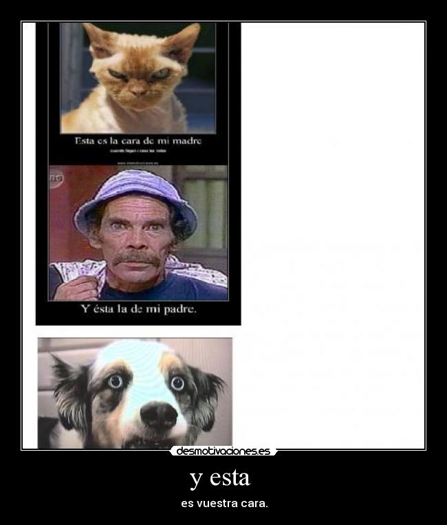 y esta - es vuestra cara.