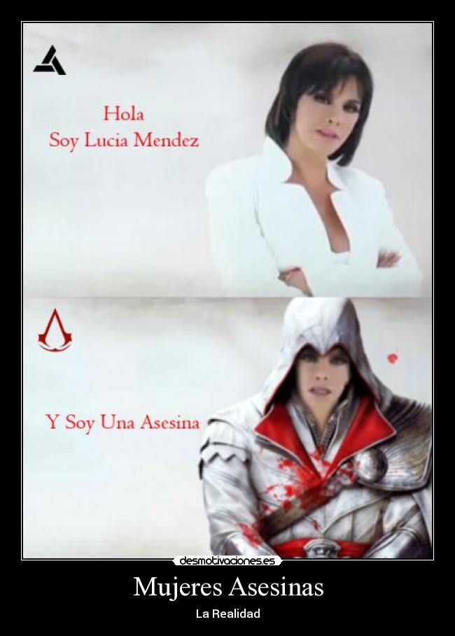 carteles mujeres asesinas abstergo lucia mendez assassins creed desmotivaciones