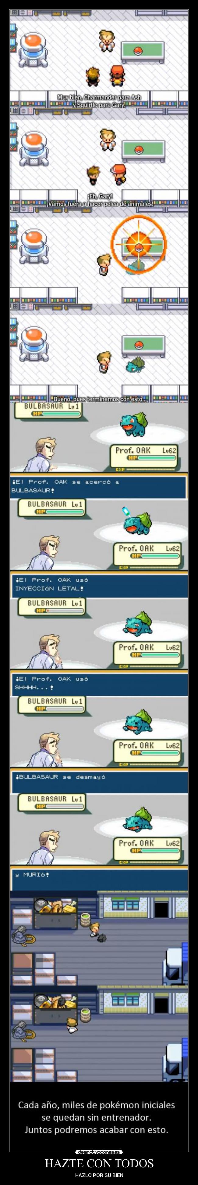 carteles horrible verdad sobre los pokemon iniciales desmotivaciones