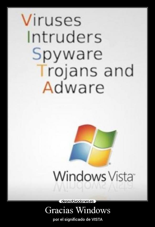 Gracias Windows - por el significado de VISTA