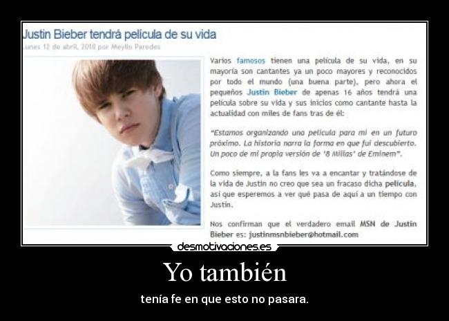 Yo también - tenía fe en que esto no pasara.