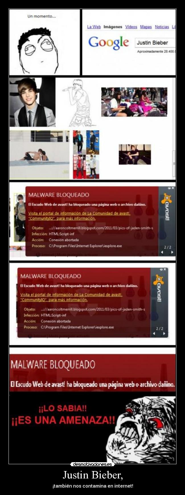 Justin Bieber, - ¡también nos contamina en internet!