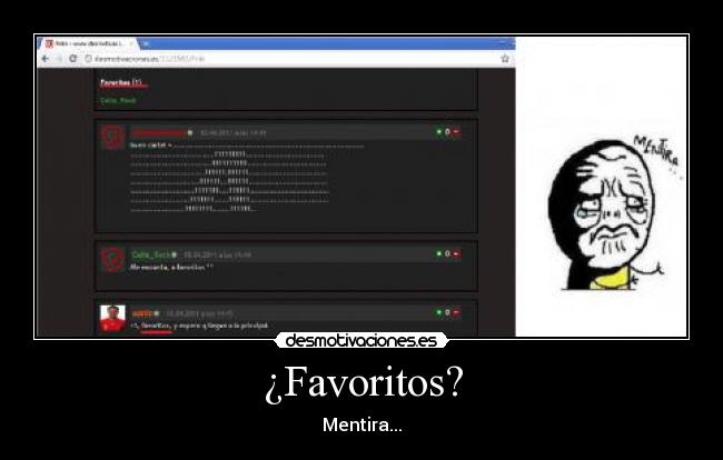 ¿Favoritos? - Mentira...