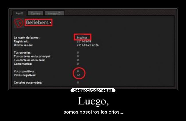 Luego, - somos nosotros los críos,..