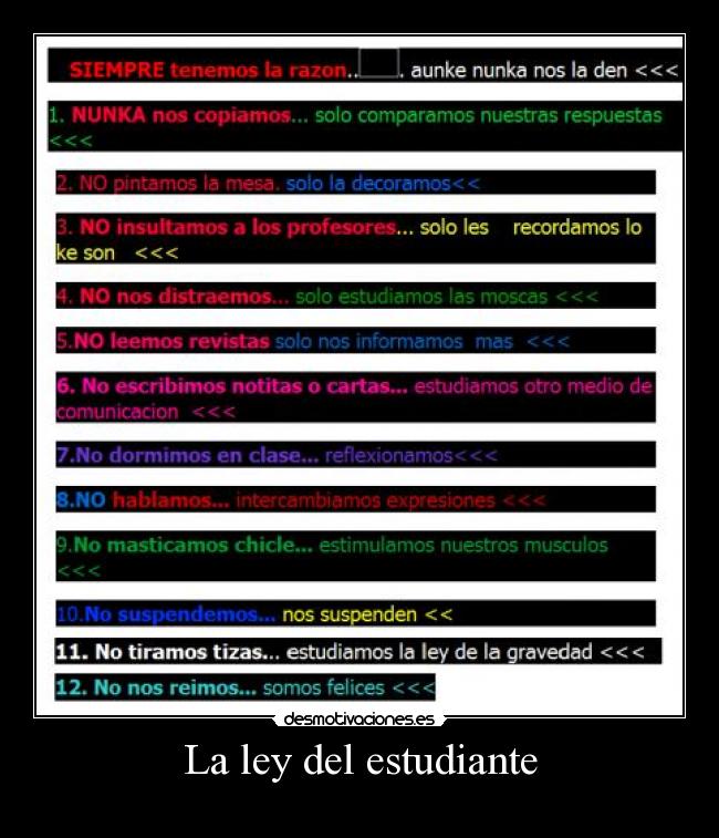 La ley del estudiante -