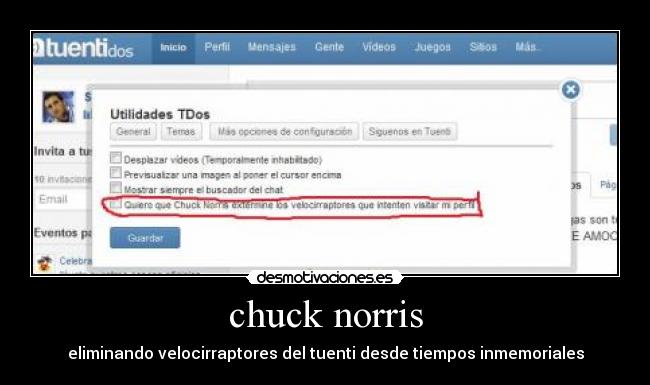 chuck norris - eliminando velocirraptores del tuenti desde tiempos inmemoriales