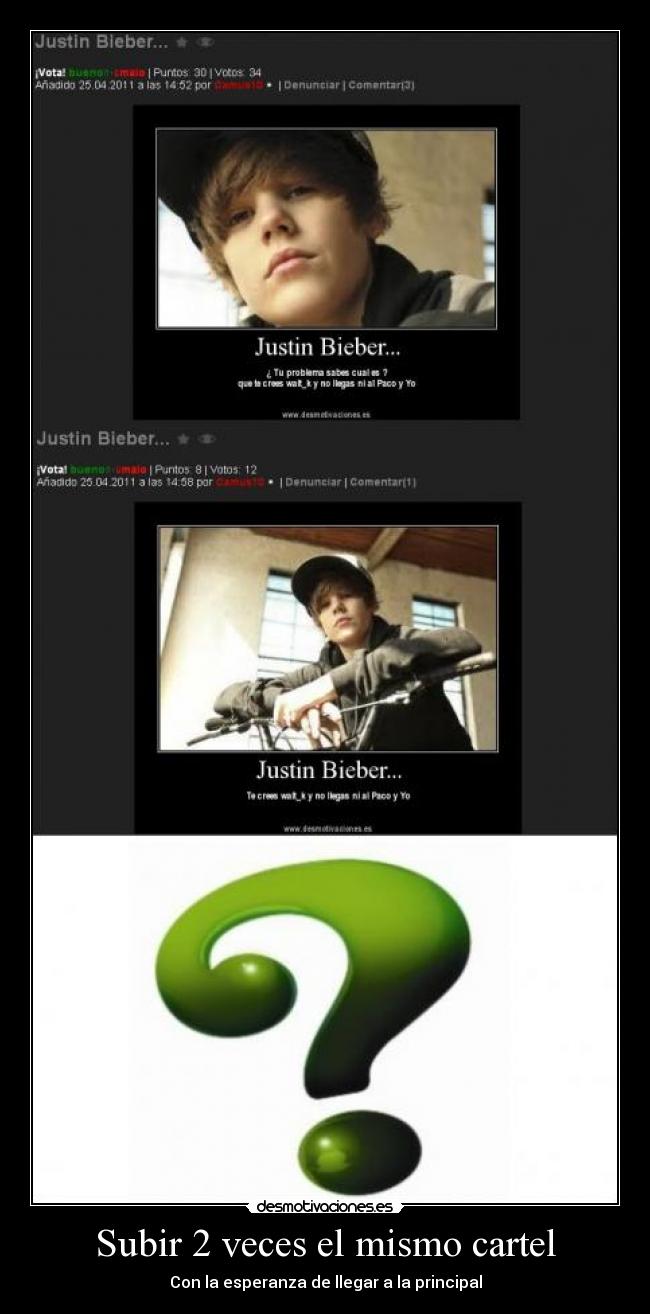 Subir 2 veces el mismo cartel - 