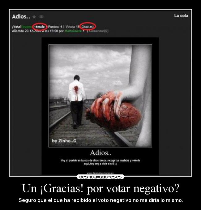 Un ¡Gracias! por votar negativo? - 