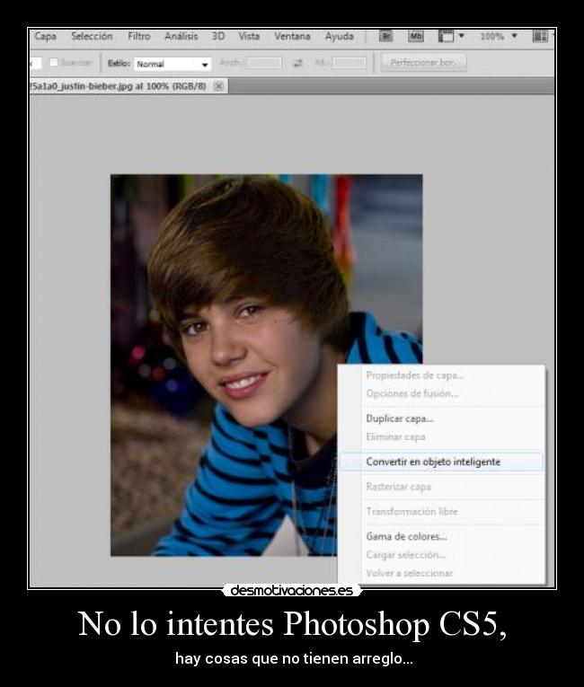 No lo intentes Photoshop CS5, -  hay cosas que no tienen arreglo...