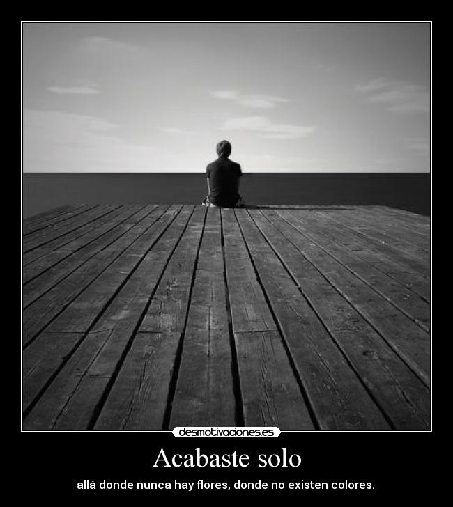 Acabaste solo - allá donde nunca hay flores, donde no existen colores. 