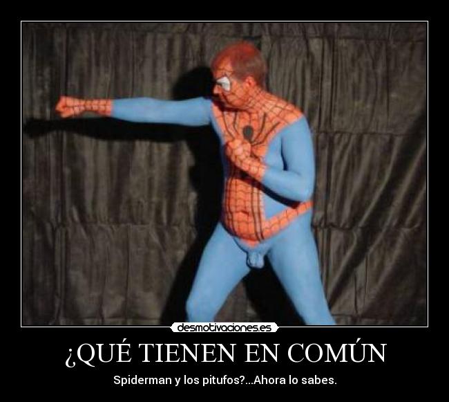¿QUÉ TIENEN EN COMÚN - Spiderman y los pitufos?...Ahora lo sabes.