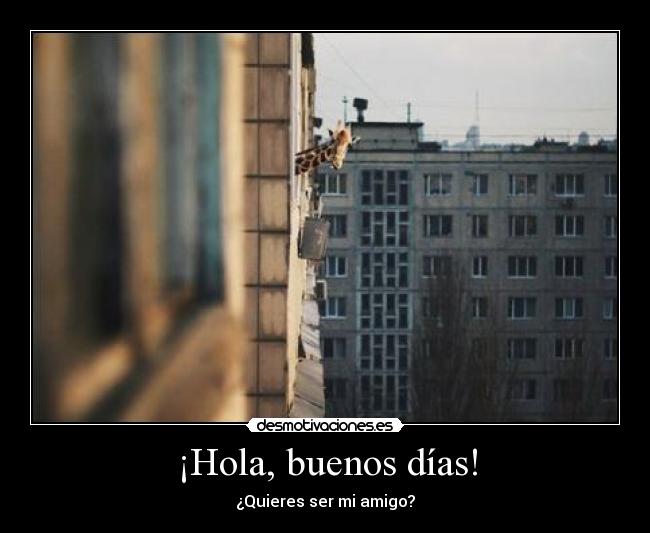 ¡Hola, buenos días! - ¿Quieres ser mi amigo?