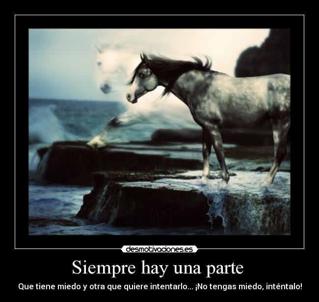 Siempre hay una parte - Que tiene miedo y otra que quiere intentarlo... ¡No tengas miedo, inténtalo!