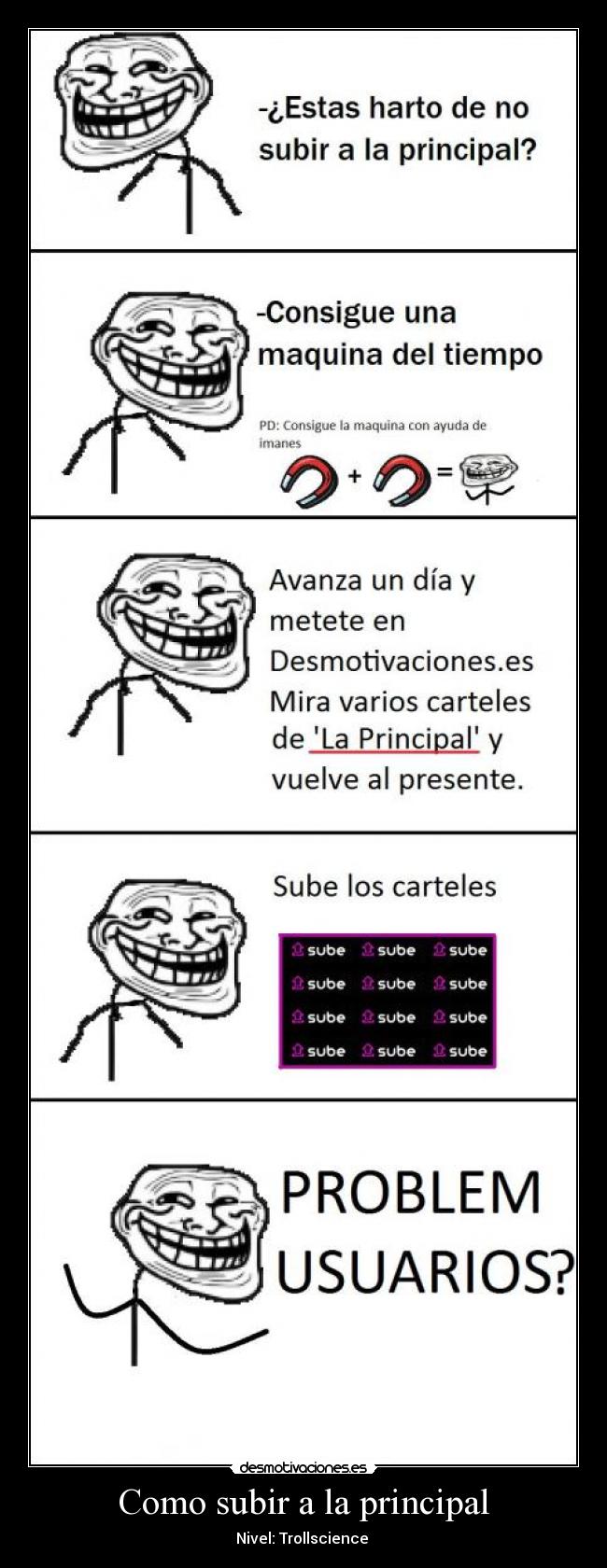 Como subir a la principal - Nivel: Trollscience
