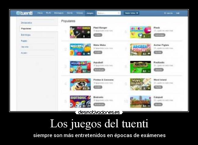 Los juegos del tuenti - 
