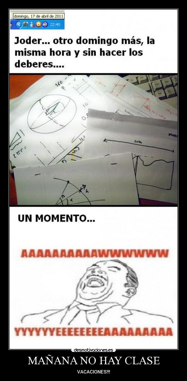 MAÑANA NO HAY CLASE -