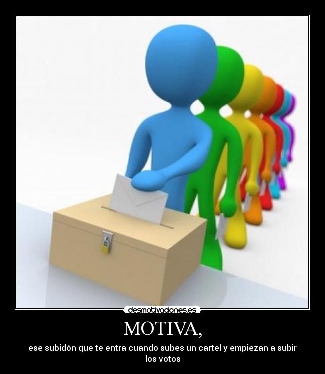 MOTIVA, - ese subidón que te entra cuando subes un cartel y empiezan a subir los votos