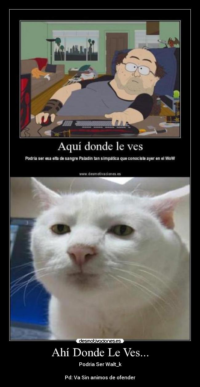 Ahí Donde Le Ves... - Podria Ser Walt_k

Pd: Va Sin animos de ofender