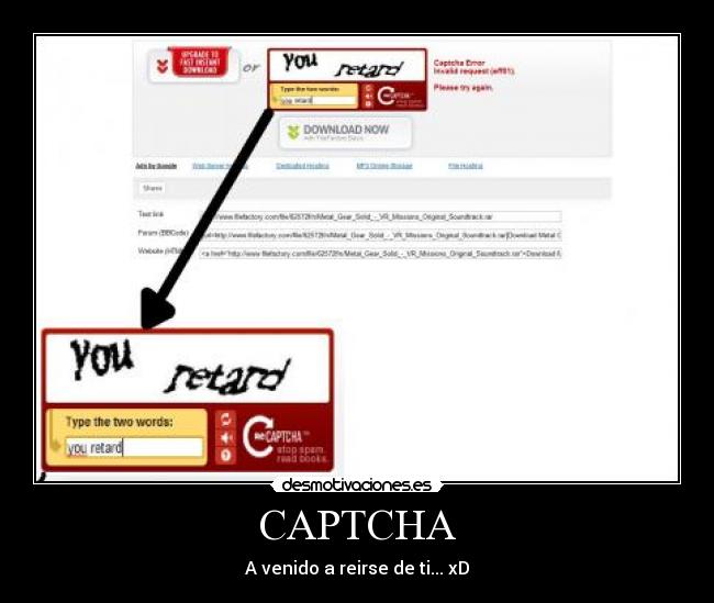 CAPTCHA - A venido a reirse de ti... xD