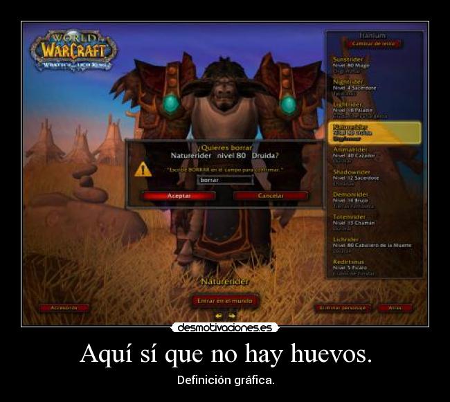 Aquí sí que no hay huevos. - Definición gráfica.