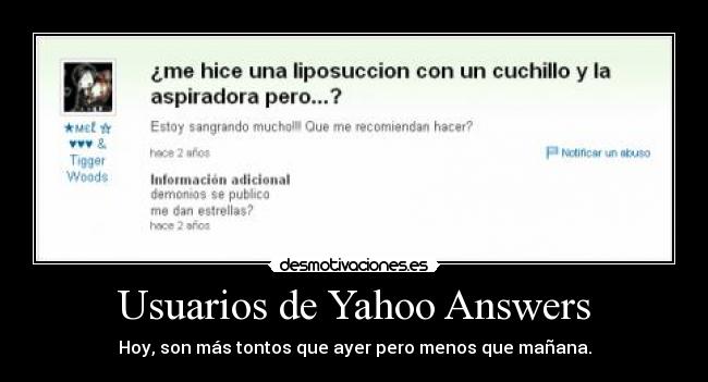 carteles yahoo answers desmotivaciones