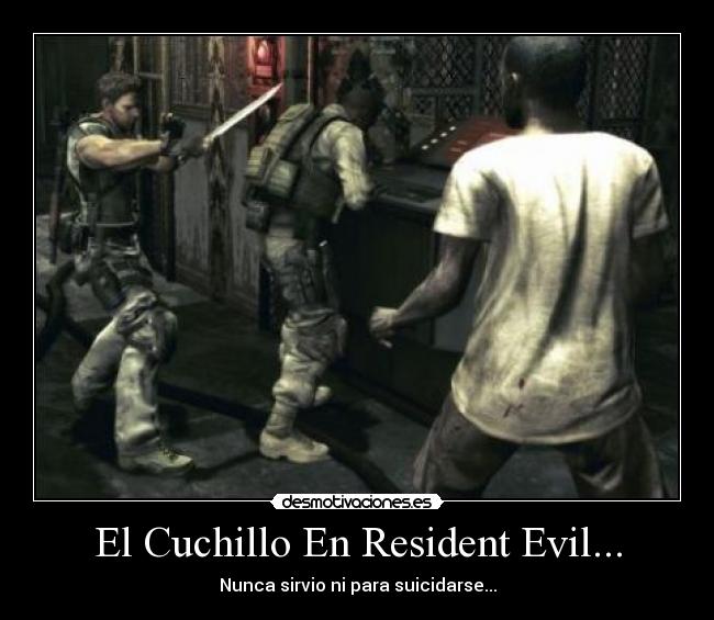 carteles cuchillo resident evil desmotivaciones