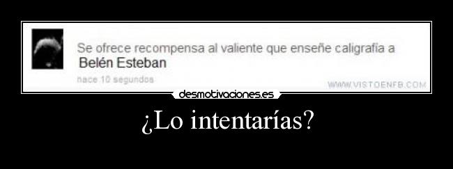 ¿Lo intentarías? - 