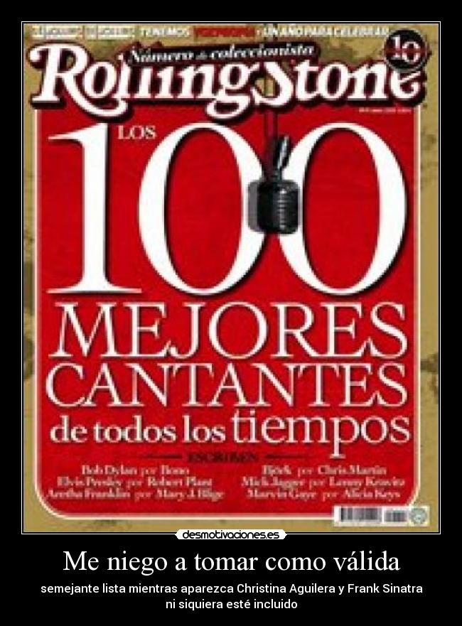 carteles lista 100 mejores cantantes todos los tiempos desmotivaciones