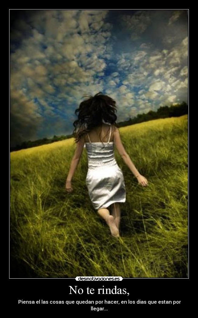 No te rindas, -