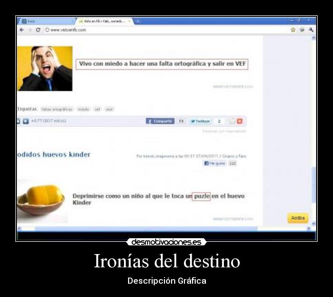 Ironías del destino - Descripción Gráfica